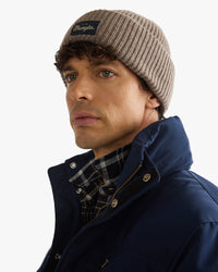 Wrangler Ribbed Wool Beanie - Oat | Wrangler Hats | Jeanstore