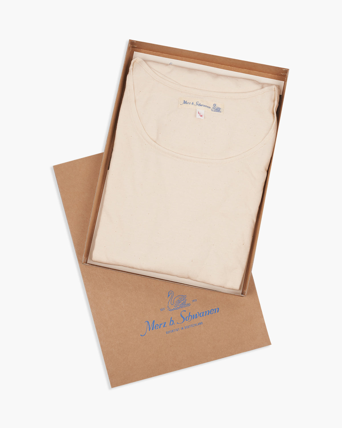 Merz b. Schwanen Good Originals 114 4.6oz 1920s Loopwheeled Tee - Nature | Merz b. Schwanen T Shirts | JEANSTORE