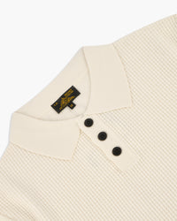 Le Mont St Michel Simoni Grid Knit Sweater Polo Shirt - Off White | Le Mont St Michel Polo Shirts | JEANSTORE