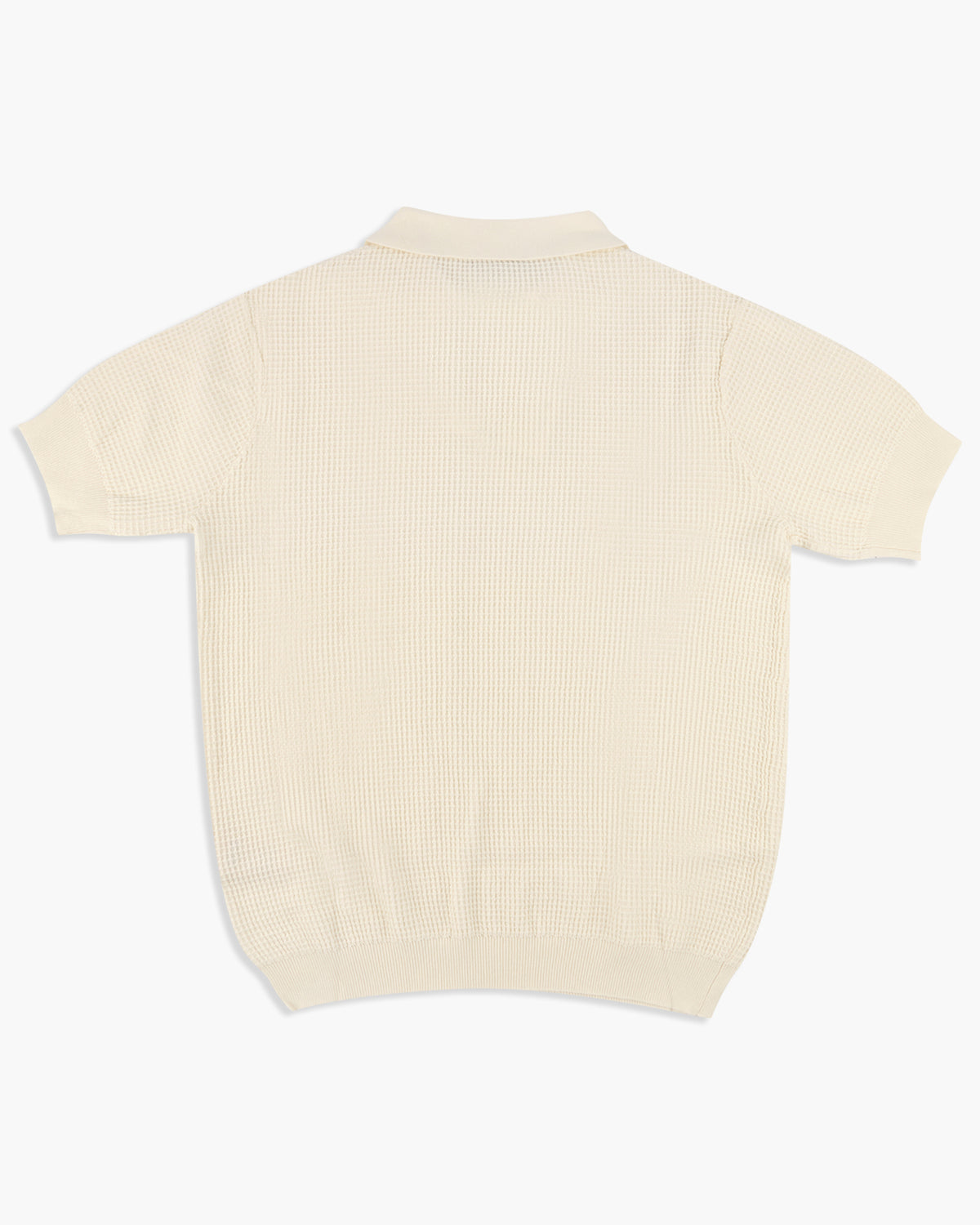Le Mont St Michel Simoni Grid Knit Sweater Polo Shirt - Off White | Le Mont St Michel Polo Shirts | JEANSTORE
