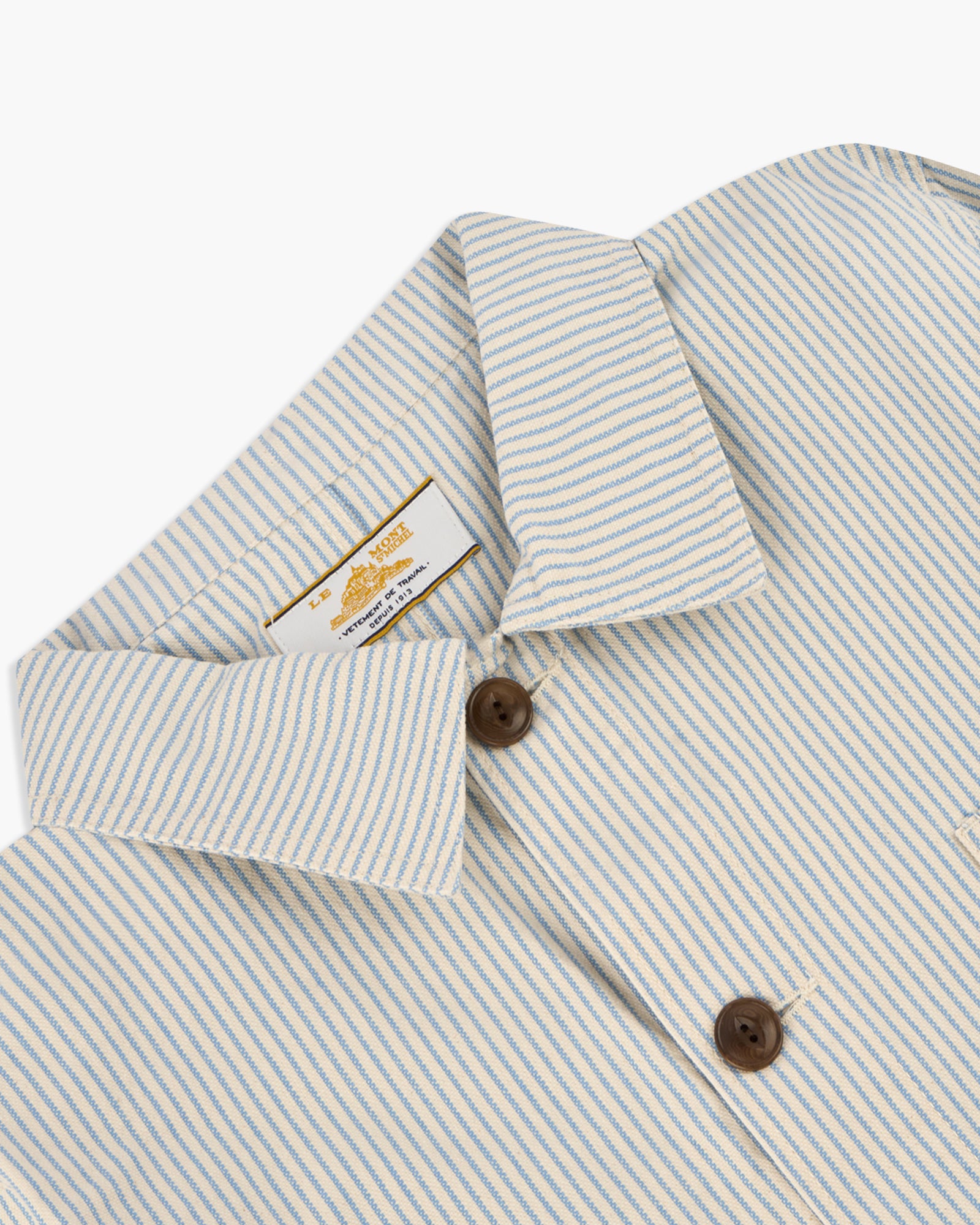 Le Mont St Michel Vins Striped Work Jacket - Blue