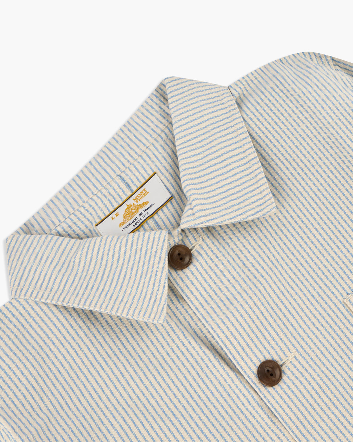 Le Mont St Michel Vins Striped Work Jacket - Blue | Le Mont St Michel Jackets & Coats | JEANSTORE