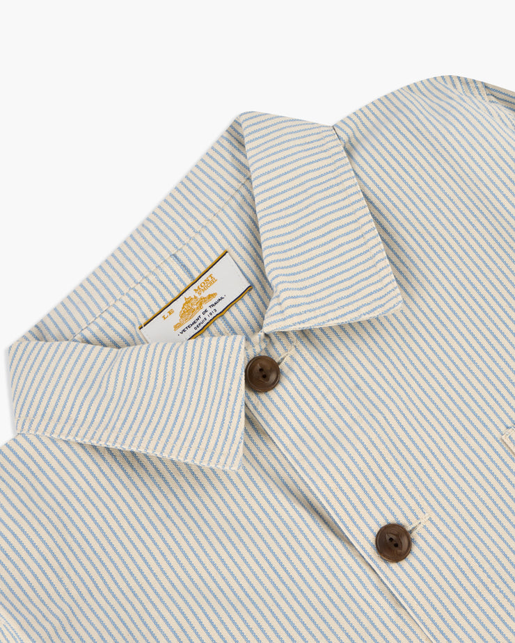 Le Mont St Michel Vins Striped Work Jacket - Blue | Le Mont St Michel Jackets & Coats | JEANSTORE