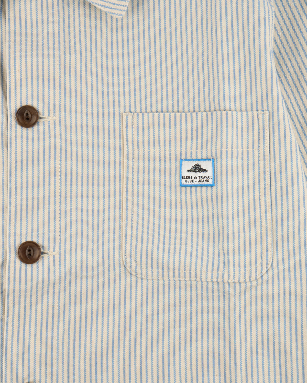 Le Mont St Michel Vins Striped Work Jacket - Blue | Le Mont St Michel Jackets & Coats | JEANSTORE