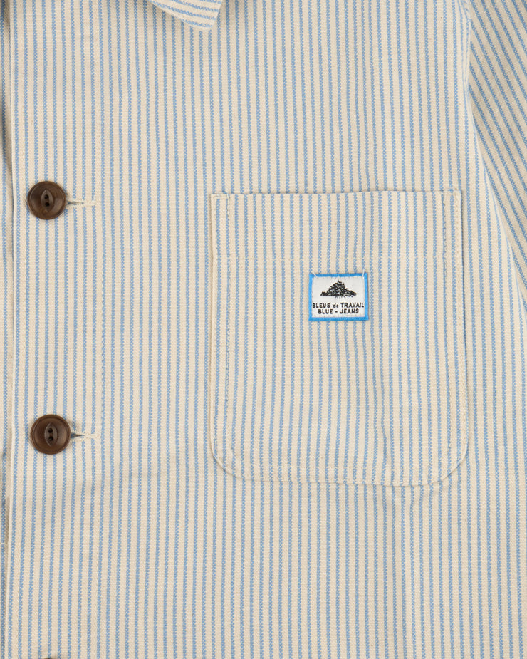 Le Mont St Michel Vins Striped Work Jacket - Blue | Le Mont St Michel Jackets & Coats | JEANSTORE