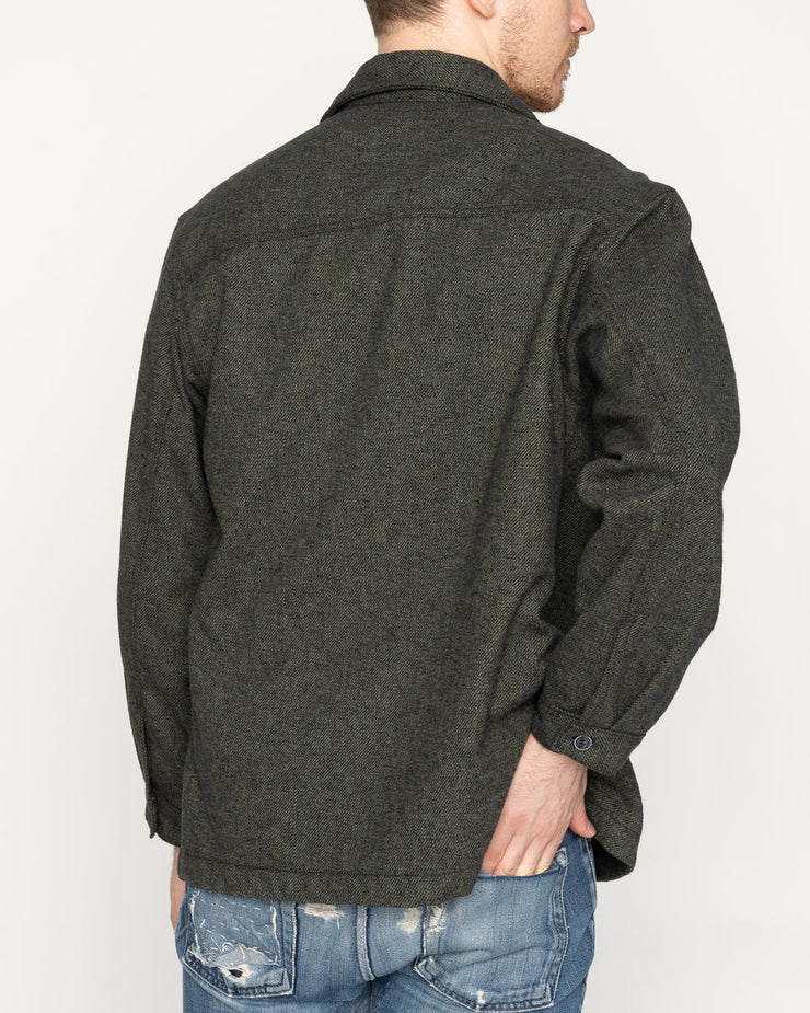 Naked & Famous Denim Over Shirt - Triple Yarn Twist Brushed Flannel / Forest Green