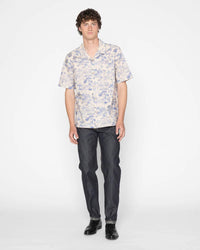 Naked & Famous Denim Aloha Shirt - Linen Cats Blue