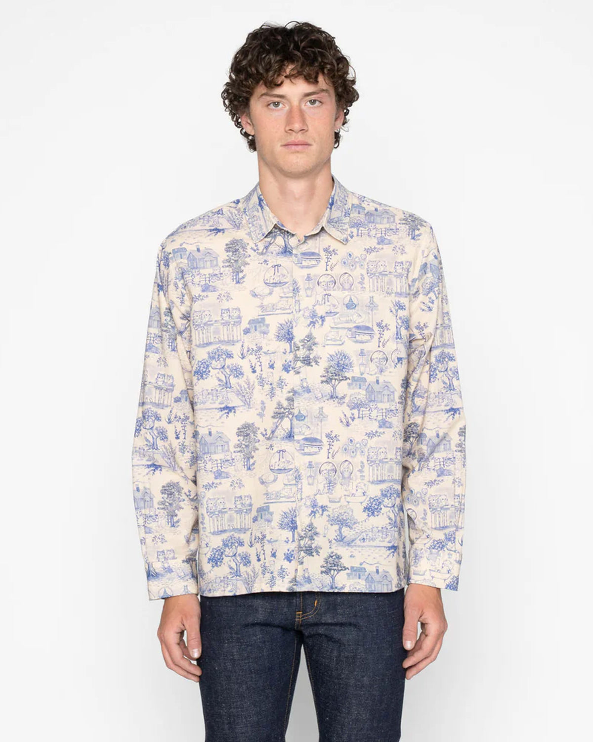 Naked & Famous Denim True Shirt - Linen Cats | Naked & Famous Denim Shirts | JEANSTORE