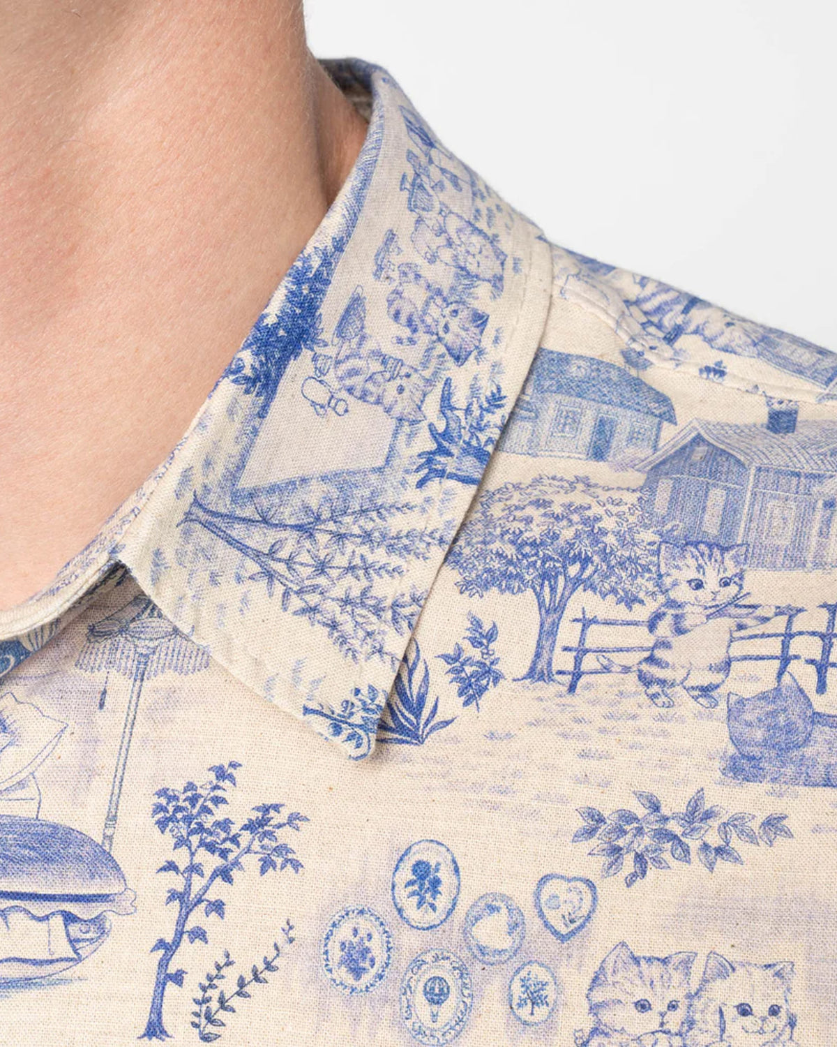 Naked & Famous Denim True Shirt - Linen Cats | Naked & Famous Denim Shirts | JEANSTORE