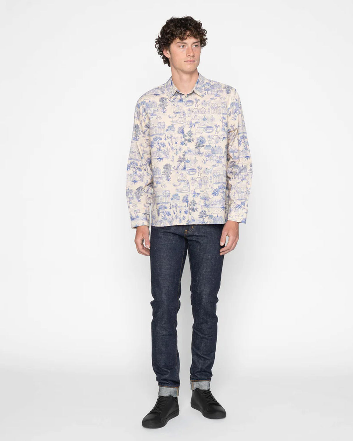 Naked & Famous Denim True Shirt - Linen Cats | Naked & Famous Denim Shirts | JEANSTORE