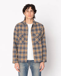 Naked & Famous Denim Triple Twist Yarn Flannel Work Shirt - Blue / Beige