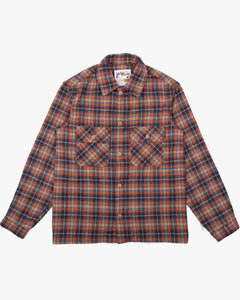Naked & Famous Denim Triple Twist Yarn Flannel Work Shirt - Red