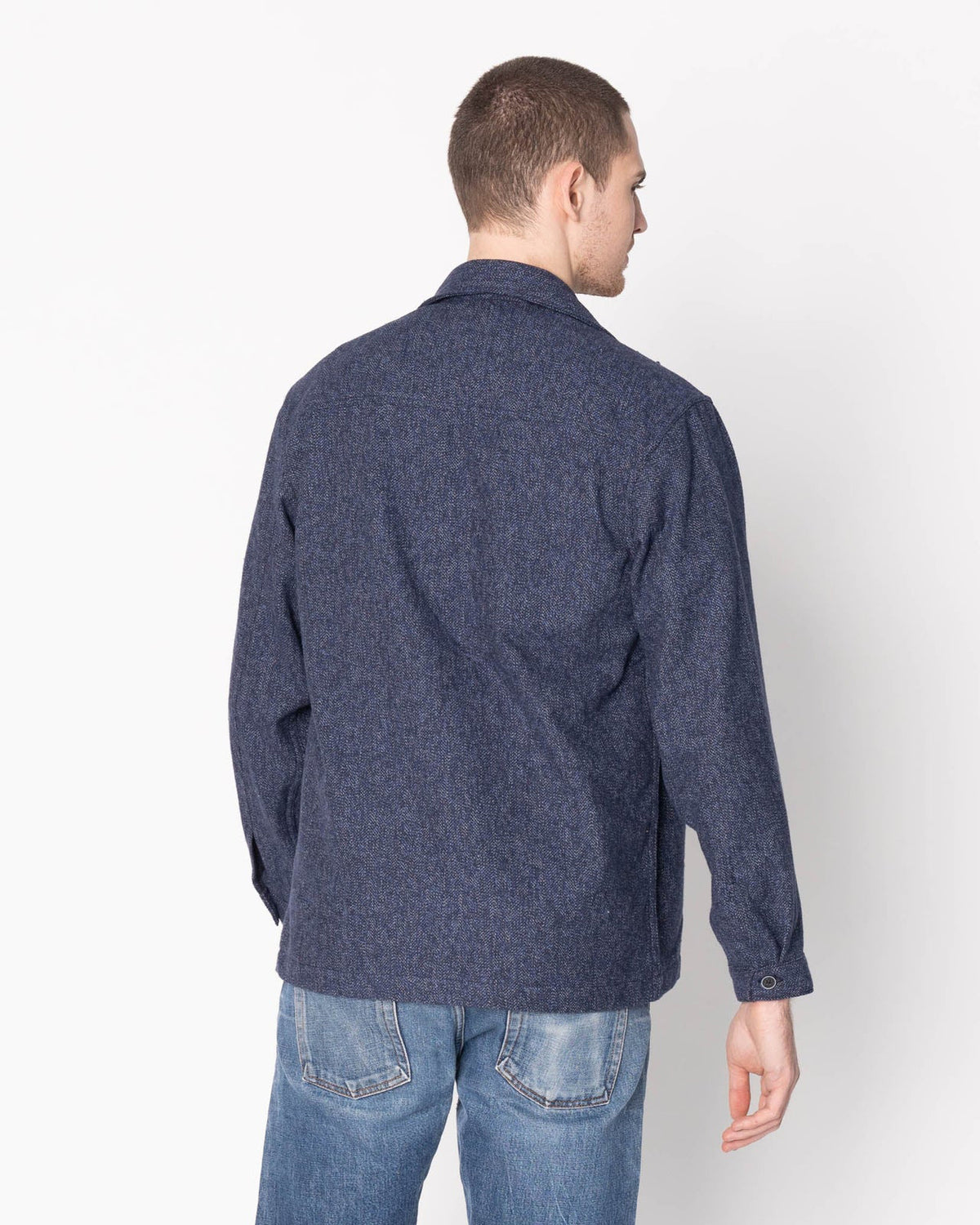 Naked & Famous Denim Herringbone Triple Twist Work Shirt - Indigo | Naked & Famous Denim Shirts | JEANSTORE