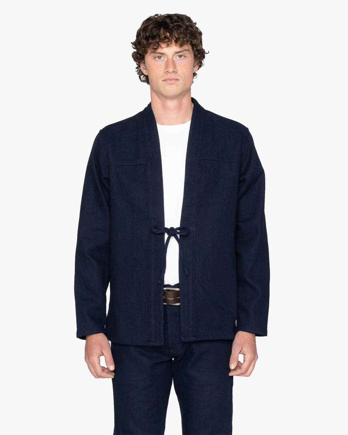 Naked & Famous Denim Kimono Shirt - Maekake Dobby