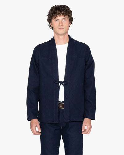 Naked & Famous Denim Kimono Shirt - Maekake Dobby