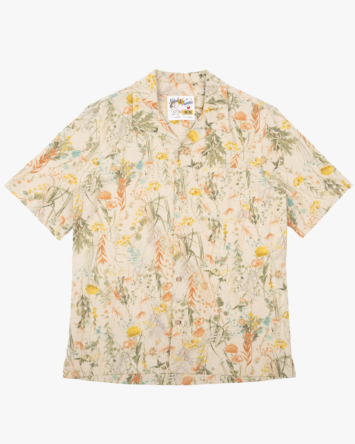 Naked & Famous Denim Aloha Shirt - Flowers Painting