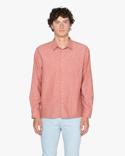 Naked & Famous Denim True Shirt - Red Selvedge Chambray