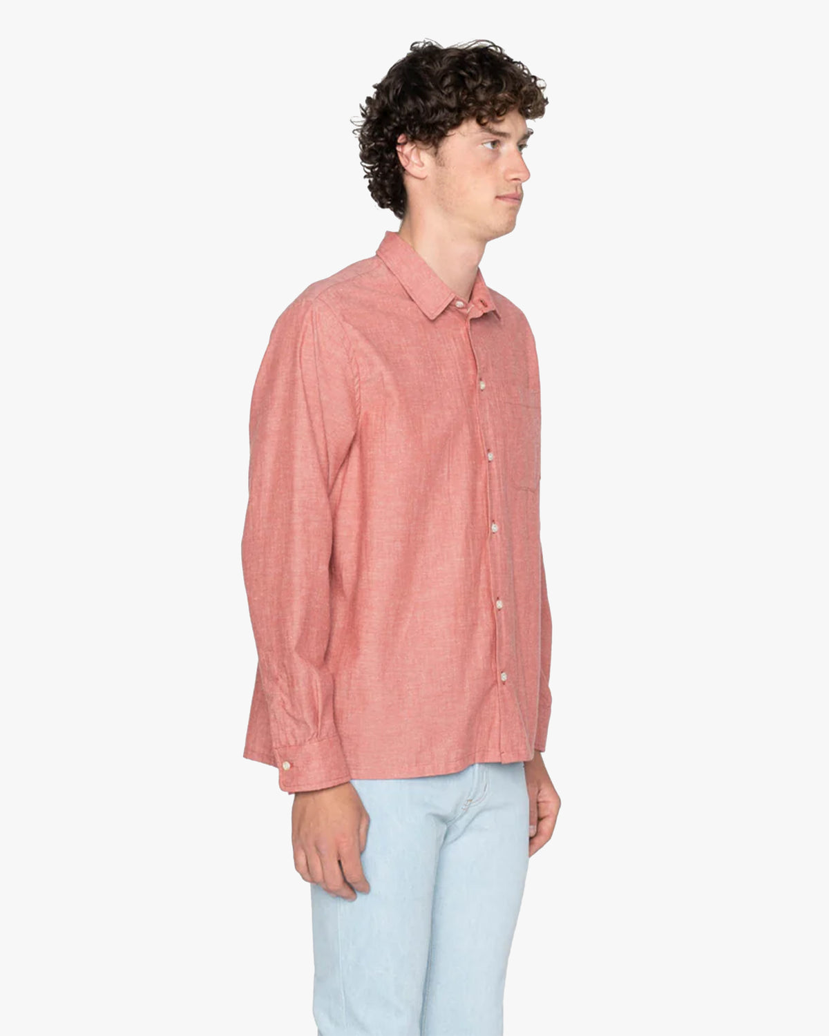 Naked & Famous Denim True Shirt - Red Selvedge Chambray | Naked & Famous Denim Shirts | Jeanstore
