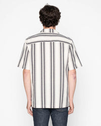 Naked & Famous Denim Dobby Bands Aloha Shirt - Natural