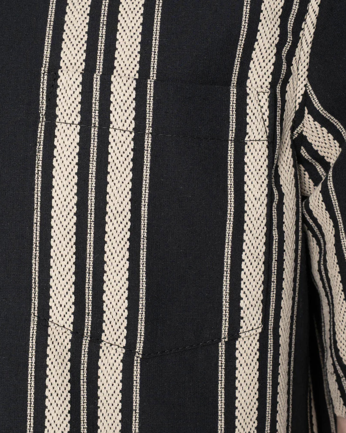 Naked & Famous Denim Dobby Bands Aloha Shirt - Black