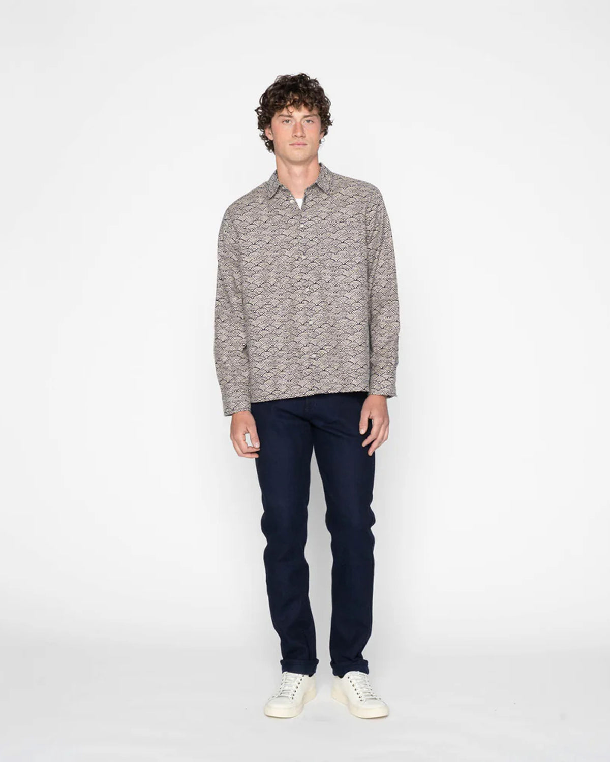 Naked & Famous Denim True Shirt - Seigaiha Waves