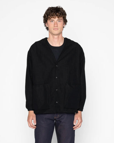 Naked & Famous Wise Guy Linen Blend Denim Jacket - Black