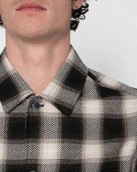 Naked & Famous Denim Work Shirt - Trippy Ombre Plaid Ivory