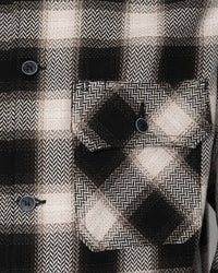 Naked & Famous Denim Work Shirt - Trippy Ombre Plaid Ivory