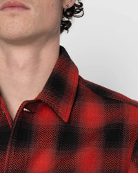 Naked & Famous Denim Work Shirt - Trippy Ombre Plaid Red