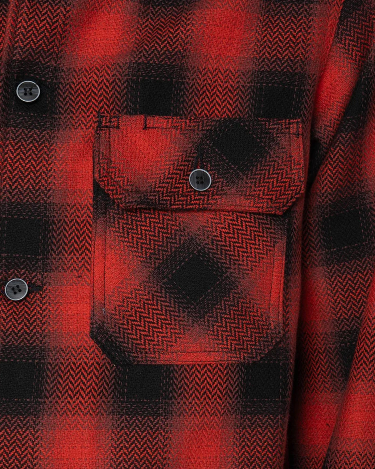 Naked & Famous Denim Work Shirt - Trippy Ombre Plaid Red