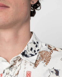 Naked & Famous Denim True Shirt - Japanese Neko Cats