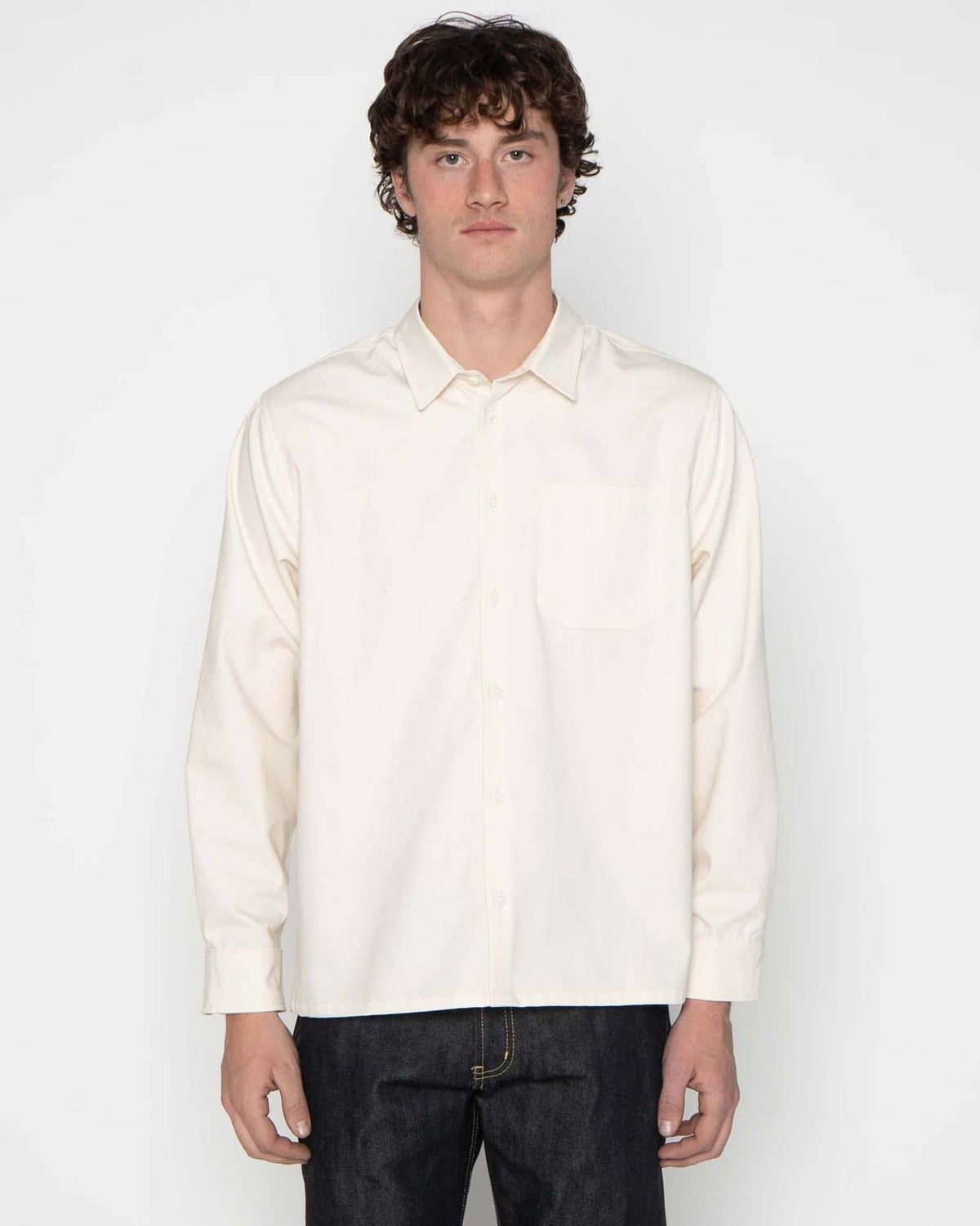 Naked & Famous Denim True Shirt - Natural Seed Ecru