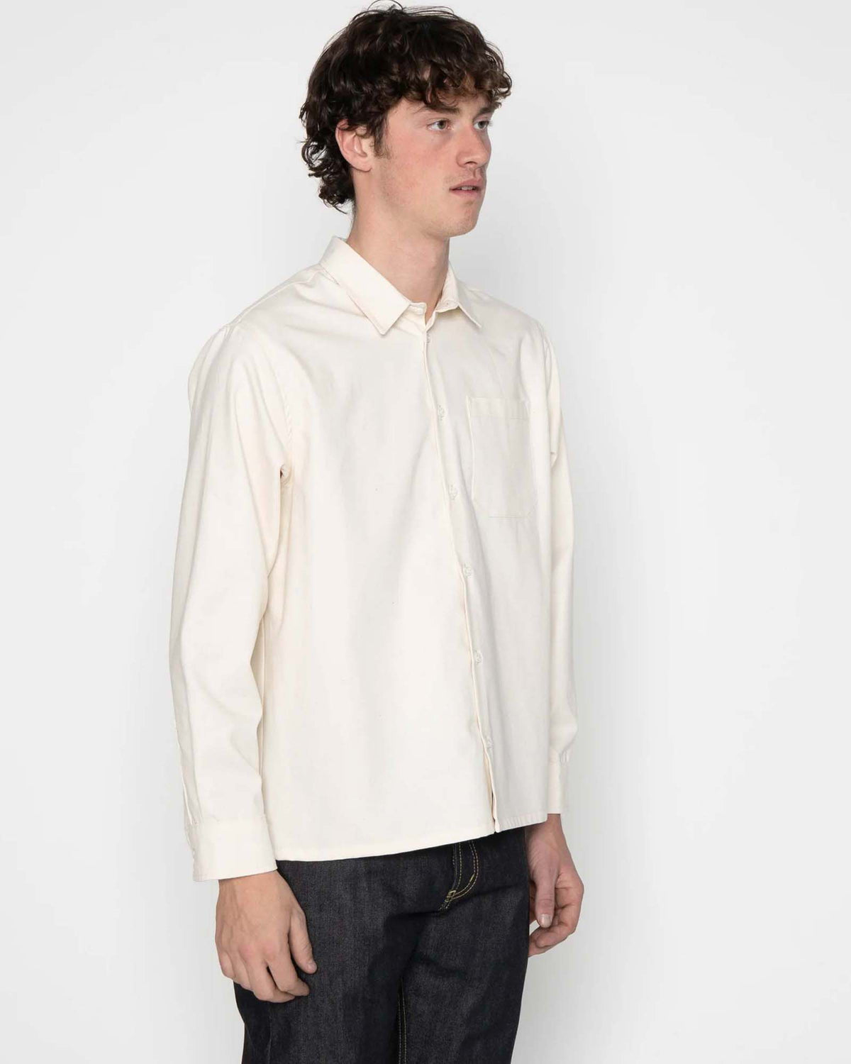 Naked & Famous Denim True Shirt - Natural Seed Ecru