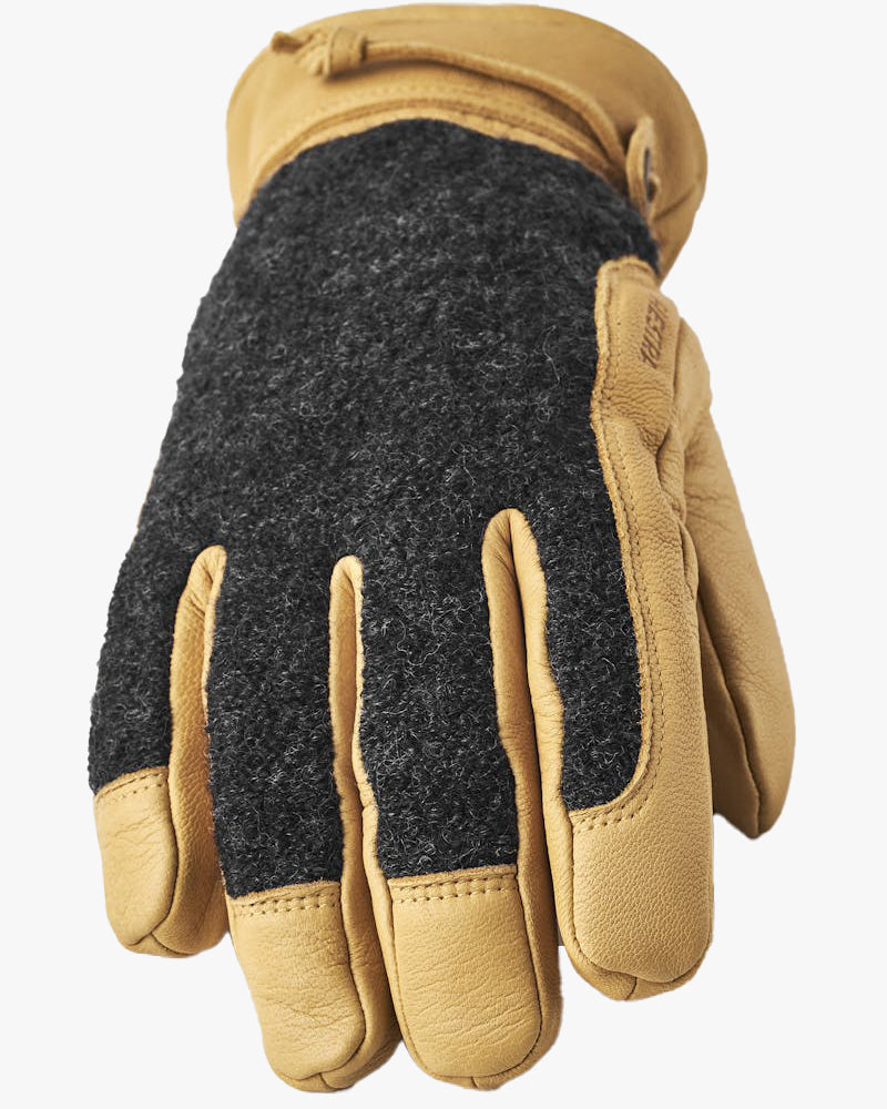 Hestra Daniel Insulated Wool & Leather Gloves - Charcoal / Tan