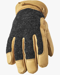 Hestra Daniel Insulated Wool & Leather Gloves - Charcoal / Tan