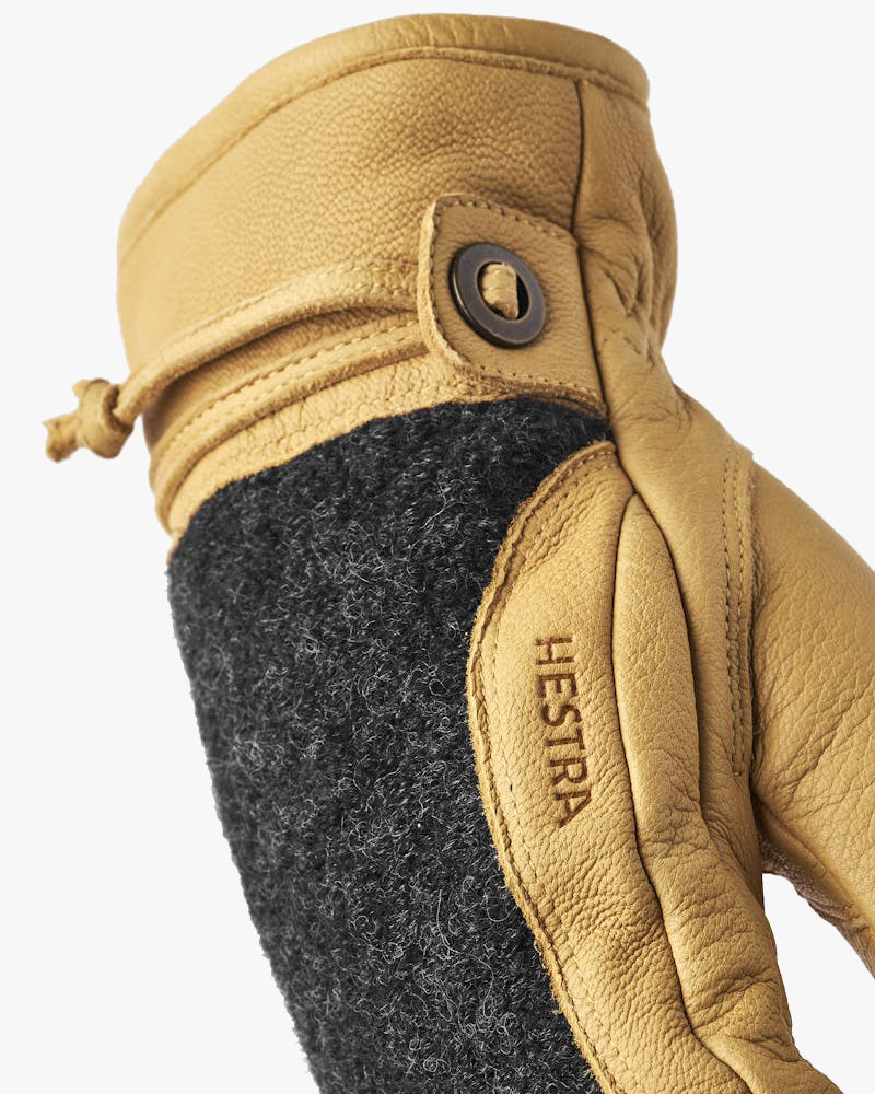 Hestra Daniel Insulated Wool & Leather Gloves - Charcoal / Tan