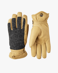 Hestra Daniel Insulated Wool & Leather Gloves - Charcoal / Tan