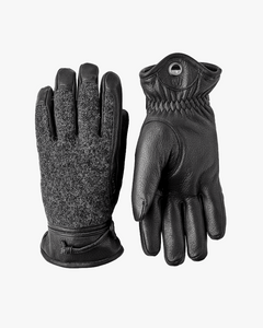 Hestra Daniel Insulated Wool & Leather Gloves - Charcoal / Black