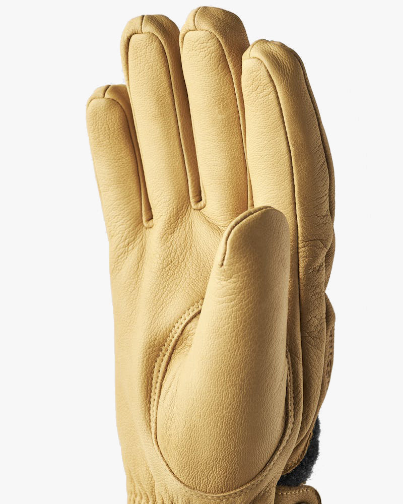 Hestra Daniel Insulated Wool & Leather Gloves - Charcoal / Tan