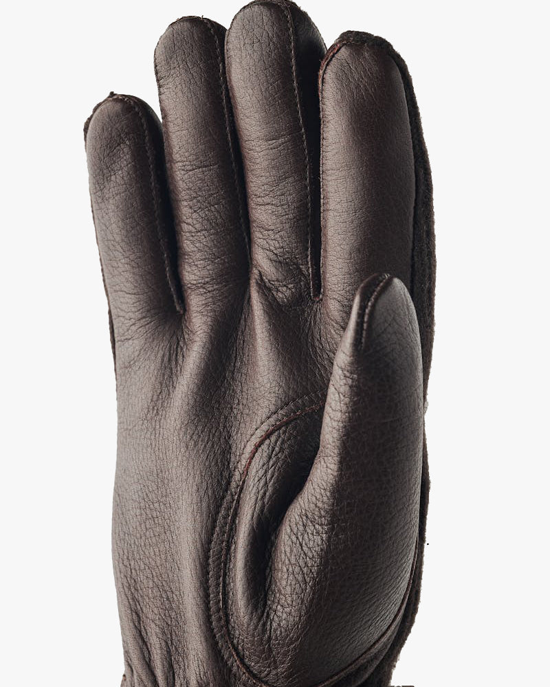 Hestra Table Cut Handmade Christopher Elk Leather & Cashmere Gloves - Espresso