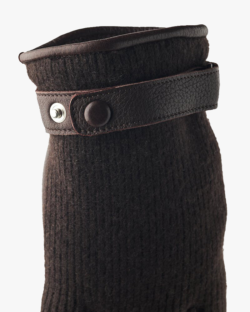 Hestra Table Cut Handmade Christopher Elk Leather & Cashmere Gloves - Espresso