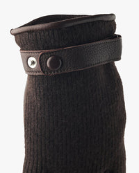 Hestra Table Cut Handmade Christopher Elk Leather & Cashmere Gloves - Espresso