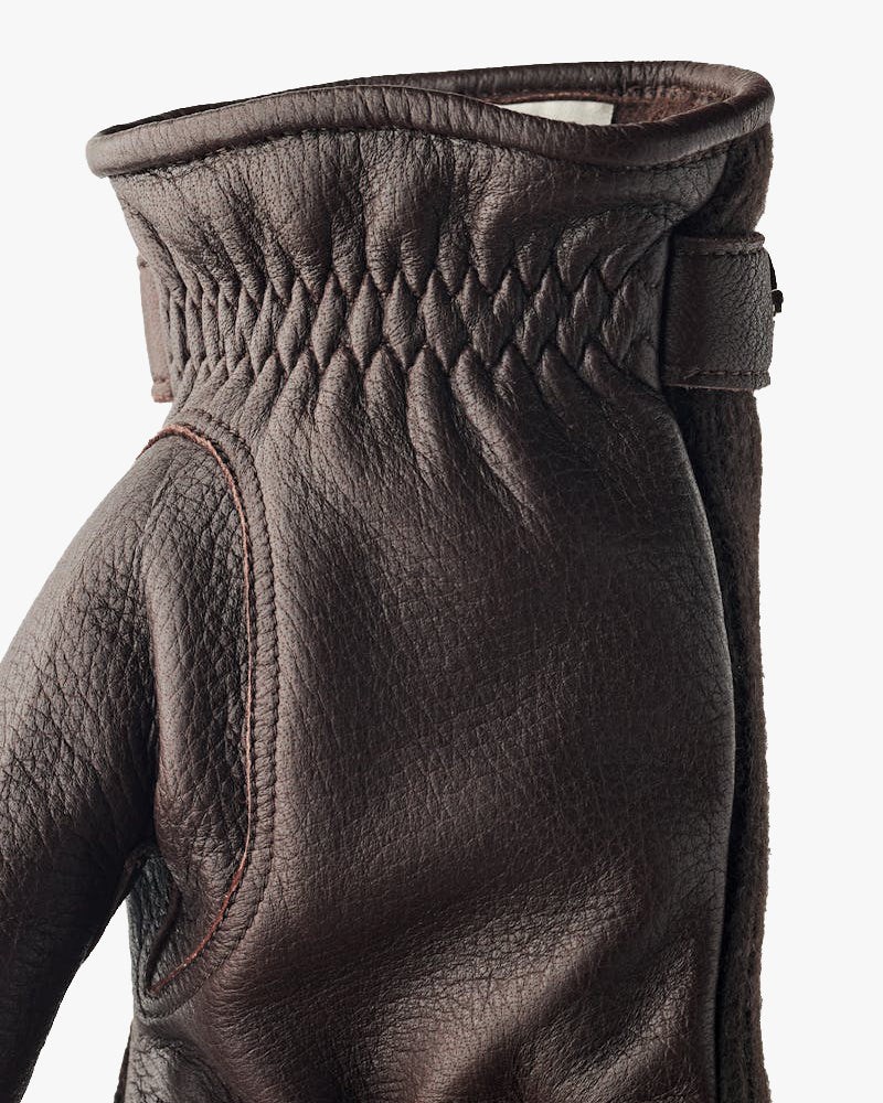Hestra Table Cut Handmade Christopher Elk Leather & Cashmere Gloves - Espresso