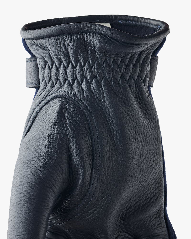 Hestra Table Cut Handmade Christopher Elk Leather & Cashmere Gloves - Navy | Hestra Gloves | JEANSTORE