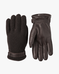 Hestra Table Cut Handmade Christopher Elk Leather & Cashmere Gloves - Espresso