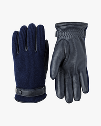 Hestra Table Cut Handmade Christopher Elk Leather & Cashmere Gloves - Navy | Hestra Gloves | JEANSTORE