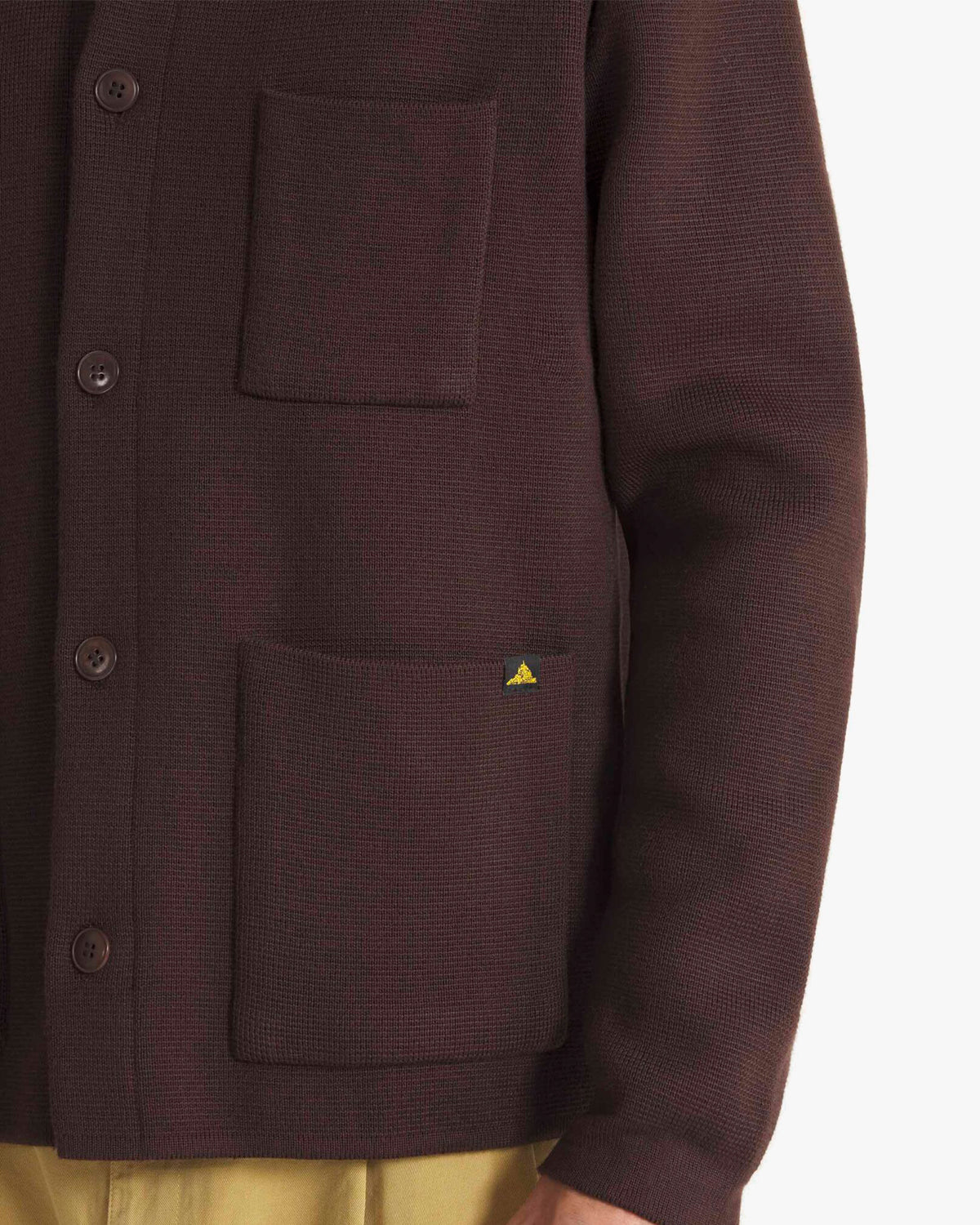 Le Mont St Michel Guino Wool Work Cardigan - Moka