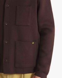 Le Mont St Michel Guino Wool Work Cardigan - Moka
