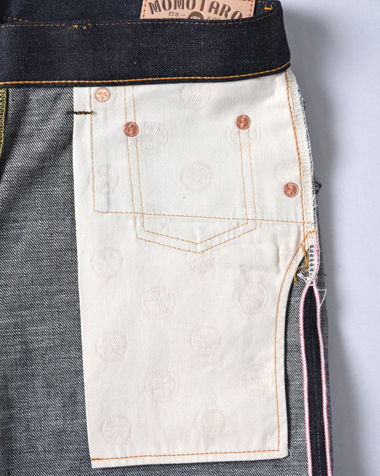 Momotaro Tight Tapered Mens Jeans - 15.7oz Zimbabwe Cotton Selvedge Denim / Indigo-GTB Stripe