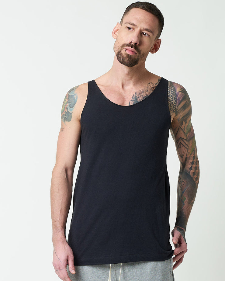 Merz B Schwanen Good Originals 136 5.5oz Loopwheeled Singlet - Charcoal